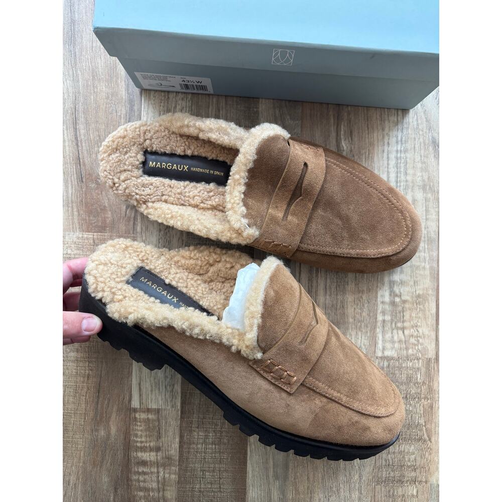 KATIENYC NWT Margaux The Marlowe Mule in Suede and Walnut Shearling size 43.5W - Picture 2 of 4